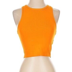 Zara Bold Orange Halter Crop Top